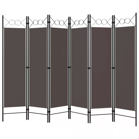 antracitszürke 6 paneles paraván 240 x 180 cm