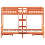 viaszbarna tömör fenyőfa emeletes ágy 80 x 200/120 x 200 cm