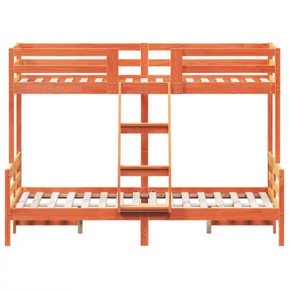 viaszbarna tömör fenyőfa emeletes ágy 80 x 200/120 x 200 cm