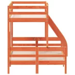 viaszbarna tömör fenyőfa emeletes ágy 80 x 200/120 x 200 cm