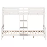 fehér tömör fenyőfa emeletes ágy 80 x 200/140 x 200 cm