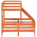 viaszbarna tömör fenyőfa emeletes ágy 80 x 200/140 x 200 cm