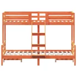 viaszbarna tömör fenyőfa emeletes ágy 90 x 200/120 x 200 cm