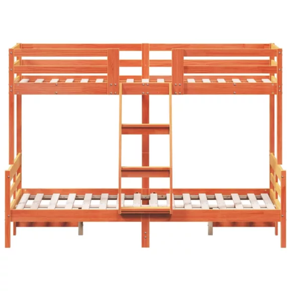 viaszbarna tömör fenyőfa emeletes ágy 90 x 200/120 x 200 cm