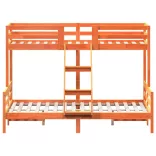 viaszbarna tömör fenyőfa emeletes ágy 90 x 200/140 x 200 cm