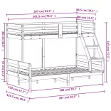 tömör fenyőfa emeletes ágy 80x200/120x200 cm
