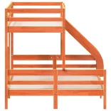 viaszbarna tömör fenyőfa emeletes ágy 80 x 200/140 x 200 cm