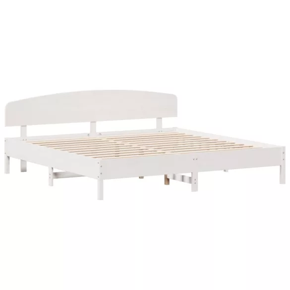 fehér tömör fenyőfa ágy matrac nélkül 200 x 200 cm