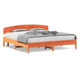 viaszbarna tömör fenyőfa ágy matrac nélkül 200 x 200 cm