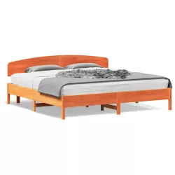   viaszbarna tömör fenyőfa ágy matrac nélkül 200 x 200 cm