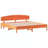 viaszbarna tömör fenyőfa ágy matrac nélkül 200 x 200 cm