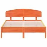 viaszbarna tömör fenyőfa ágy matrac nélkül 160 x 200 cm