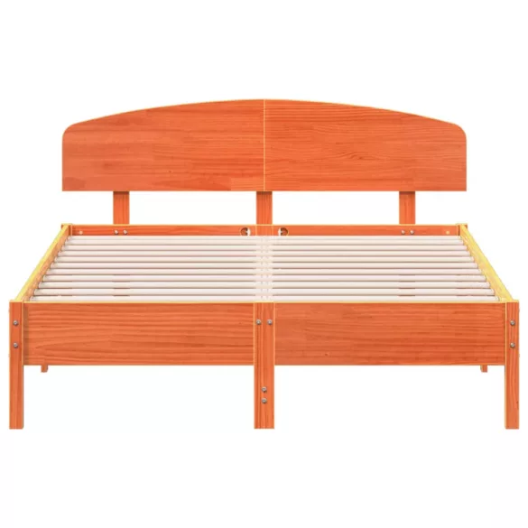 viaszbarna tömör fenyőfa ágy matrac nélkül 150 x 200 cm