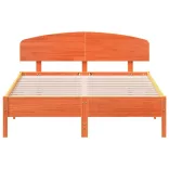 viaszbarna tömör fenyőfa ágy matrac nélkül 140 x 200 cm