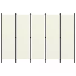 fehér 5 paneles paraván 250 x 180 cm