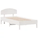 fehér tömör fenyőfa ágy matrac nélkül 75 x 190 cm