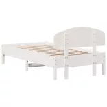 fehér tömör fenyőfa ágy matrac nélkül 75 x 190 cm