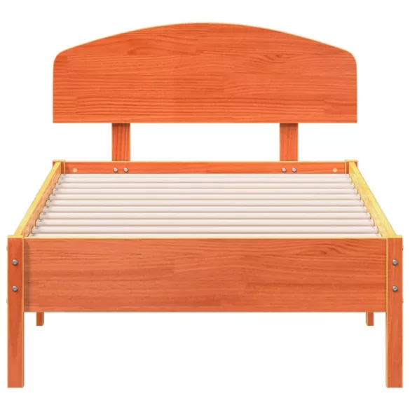 viaszbarna tömör fenyőfa ágy matrac nélkül 75 x 190 cm