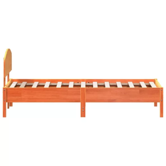 viaszbarna tömör fenyőfa ágy matrac nélkül 75 x 190 cm