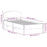 viaszbarna tömör fenyőfa ágy matrac nélkül 75 x 190 cm
