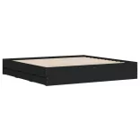 fekete szerelt fa ágykeret 200 x 200 cm