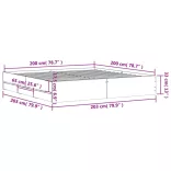 fekete szerelt fa ágykeret 200 x 200 cm