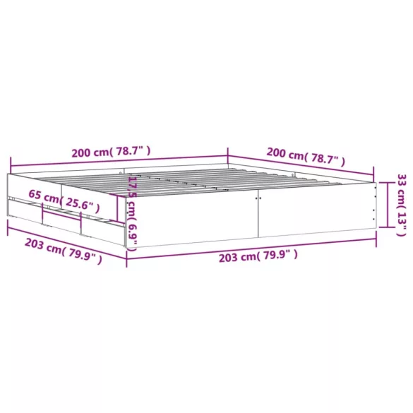 fekete szerelt fa ágykeret 200 x 200 cm