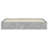 betonszürke szerelt fa ágykeret fiókokkal 200 x 200 cm