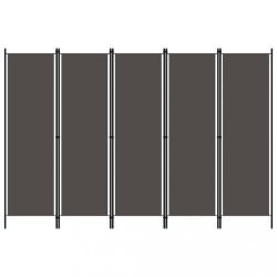 antracitszürke 5 paneles paraván 250 x 180 cm