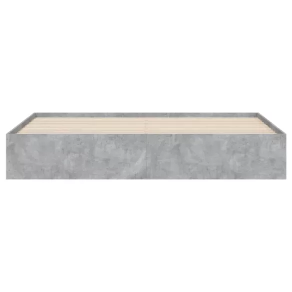 betonszürke szerelt fa ágykeret fiókokkal 180 x 200 cm