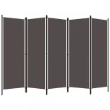 antracitszürke 5 paneles paraván 250 x 180 cm