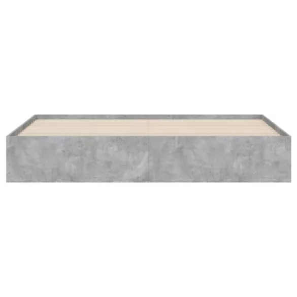 betonszürke szerelt fa ágykeret fiókokkal 160 x 200 cm