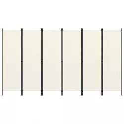 fehér 6 paneles paraván 300 x 180 cm