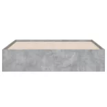 betonszürke szerelt fa ágykeret fiókokkal 140x200 cm