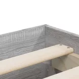 szürke sonoma színű szerelt fa ágykeret fiókokkal 140x200 cm