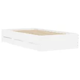 fehér szerelt fa ágykeret fiókokkal 100 x 200 cm