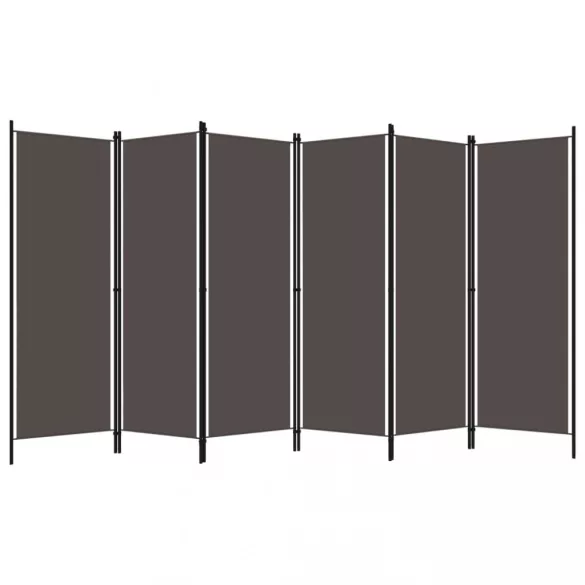 antracitszürke 6 paneles paraván 300 x 180 cm