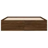 barna tölgyszínű szerelt fa ágykeret fiókokkal 120 x 190 cm