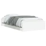 fehér szerelt fa ágykeret fiókokkal 75x190 cm