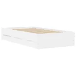 fehér szerelt fa ágykeret fiókokkal 75x190 cm