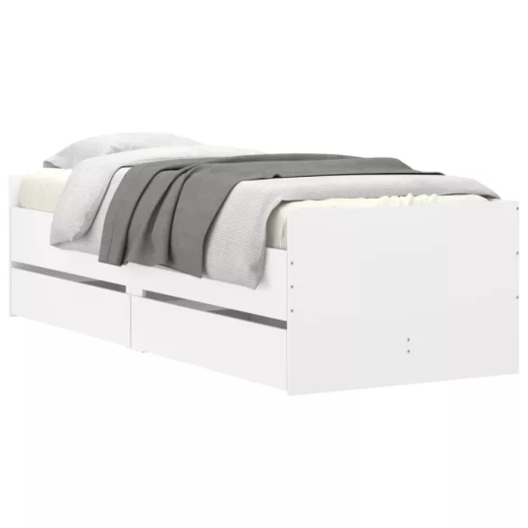 fehér ágykeret fiókokkal 100x200 cm