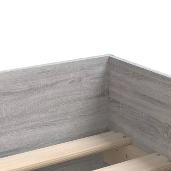 szürke sonoma tölgy színű műfa ágykeret fiókokkal 100 x 200 cm