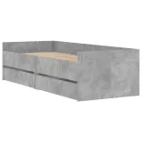 betonszürke ágykeret fiókokkal 90x190 cm