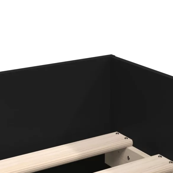 fekete kicsi egyszemélyes ágykeret fiókokkal 75 x 190 cm