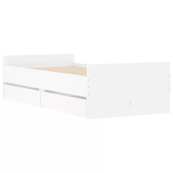 fehér ágykeret fiókokkal 100x200 cm
