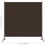 barna 1 paneles szövet paraván 175 x 180 cm
