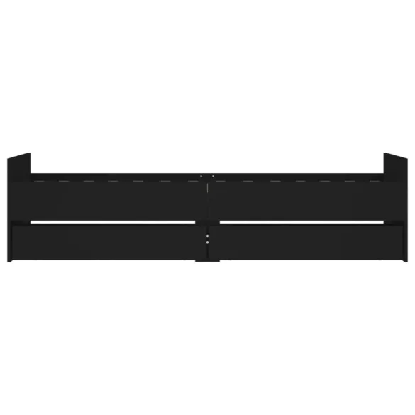 fekete ágykeret fiókokkal 90x190 cm