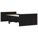 fekete kicsi egyszemélyes ágykeret fiókokkal 75 x 190 cm