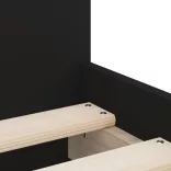 fekete kicsi egyszemélyes ágykeret fiókokkal 75 x 190 cm