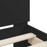 fekete szerelt fa ágykeret fejtámlával 200 x 200 cm